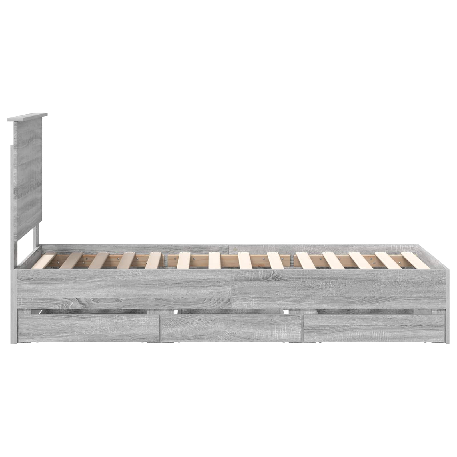 Σκελετός Κρεβατιού Γκρίζο Σονομα 75 x 190 cm Μηχανήματος Ξύλο