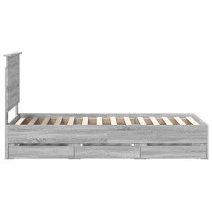 Σκελετός Κρεβατιού Γκρίζο Σονομα 75 x 190 cm Μηχανήματος Ξύλο