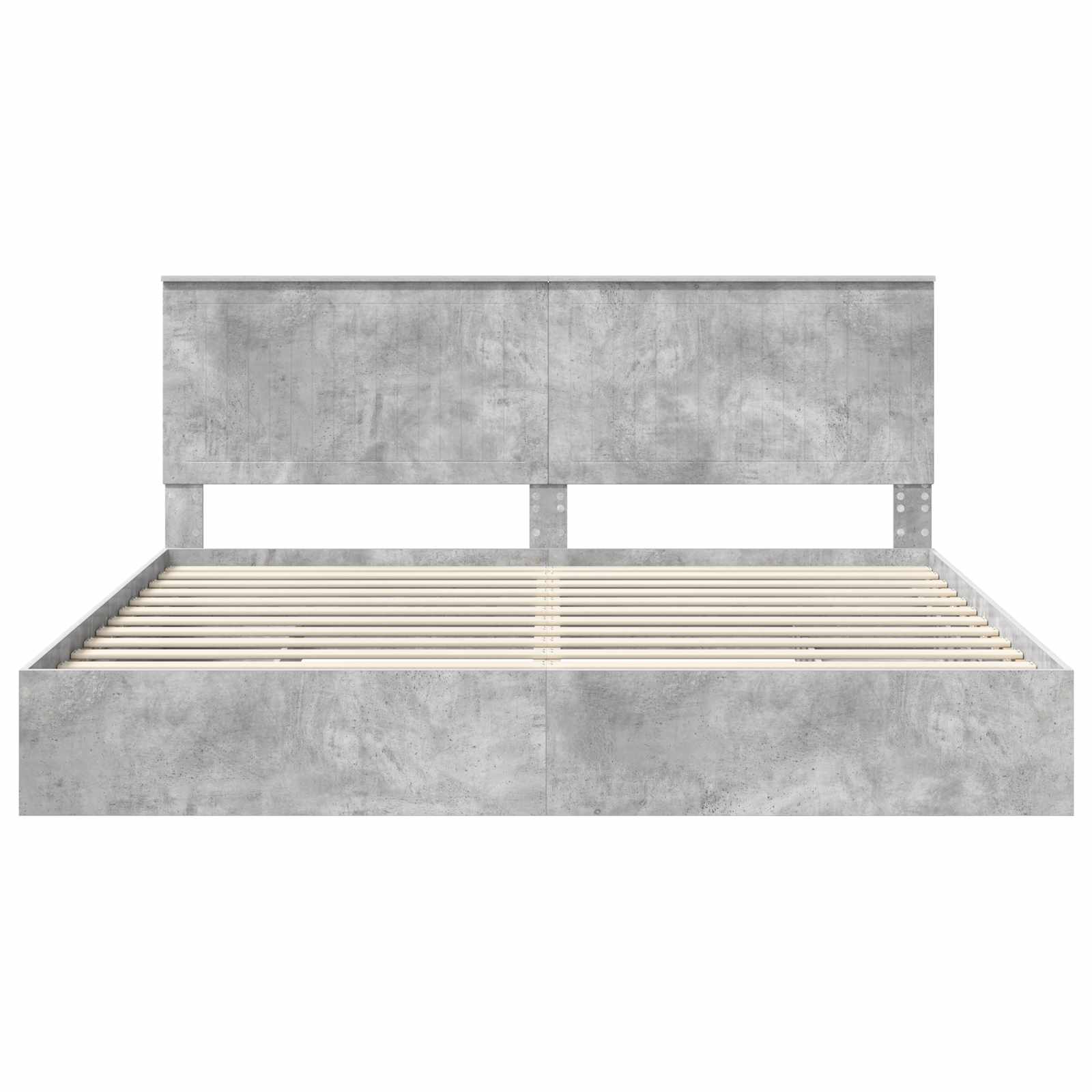 Κρεβάτι Αποθήκης Σκυρόδεμα Γκρι 200 x 200 cm Επεξεργασμένο ξύλο