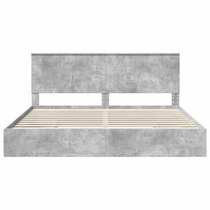 Κρεβάτι Αποθήκης Σκυρόδεμα Γκρι 200 x 200 cm Επεξεργασμένο Ξύλο