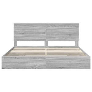 Κρεβάτι Αποθήκης Γκρίζο Σονομα 200 x 200 cm Επεξεργασμένο Ξύλο