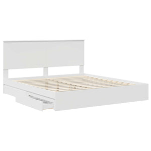 Κρεβάτι Αποθήκης Λευκό 180 x 200 cm Επεξεργασμένο Ξύλο