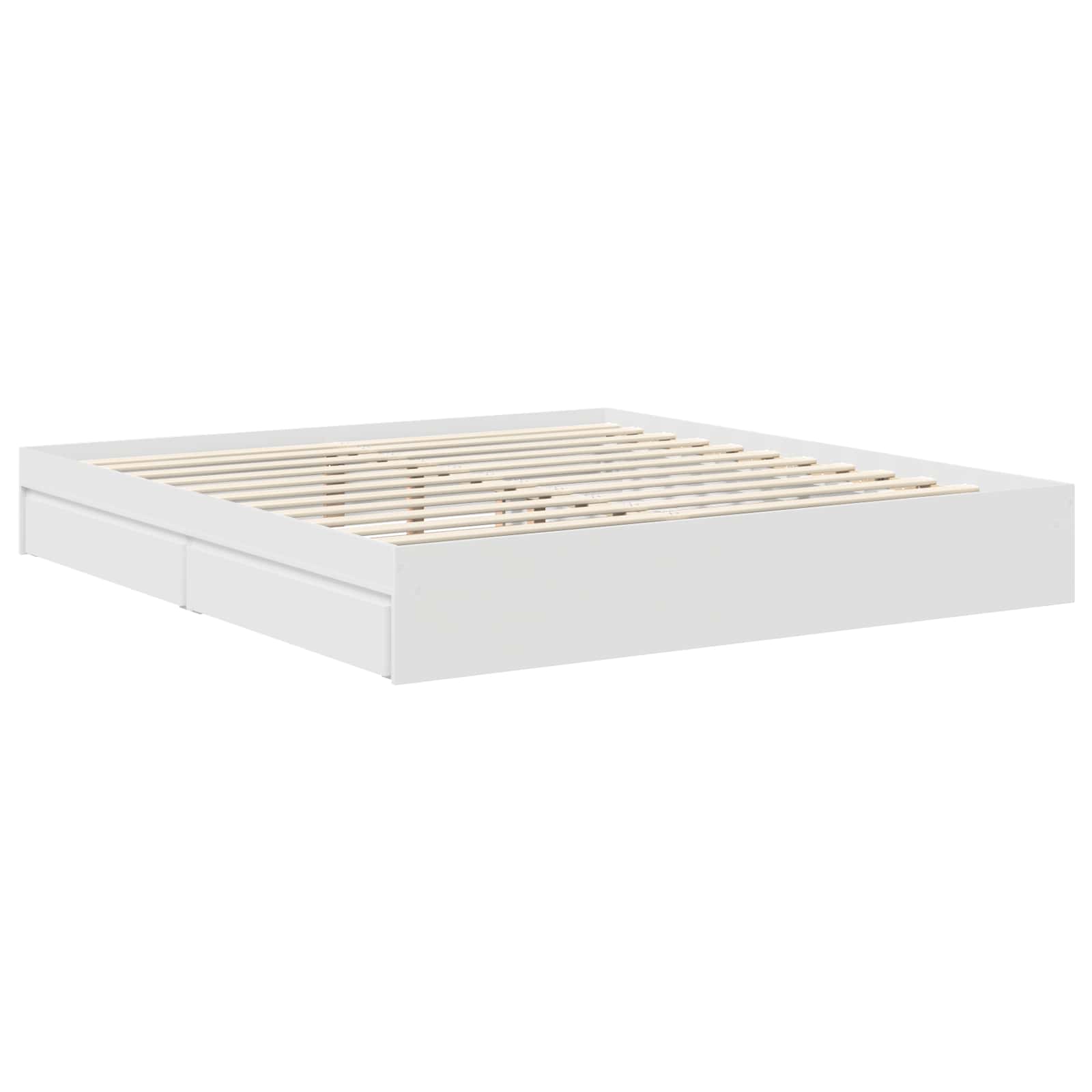 Κρεβάτι Αποθήκης Λευκό 180 x 200 cm Επεξεργασμένο ξύλο