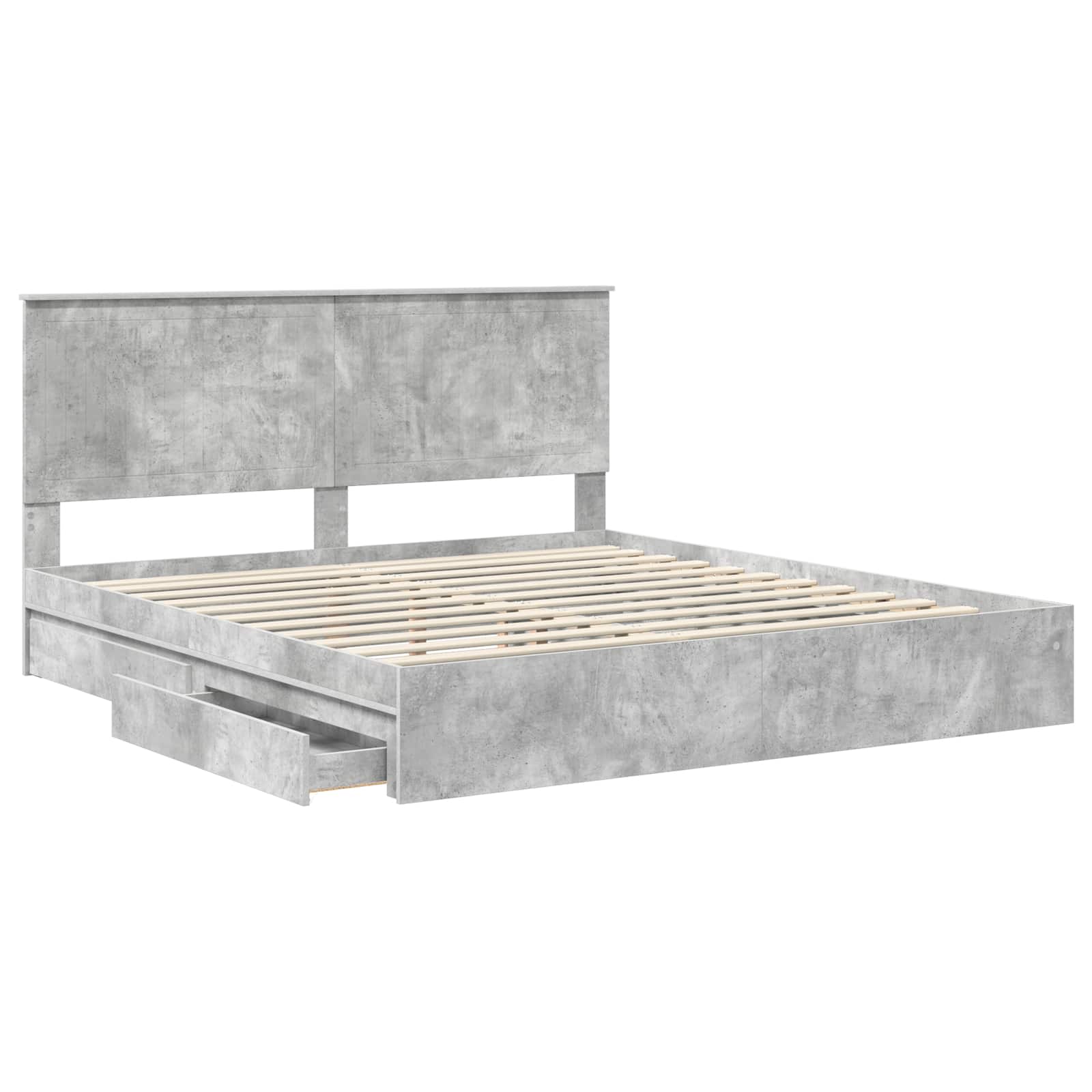 Κρεβάτι Αποθήκης Σκυρόδεμα Γκρι 180 x 200 cm Επεξεργασμένο ξύλο