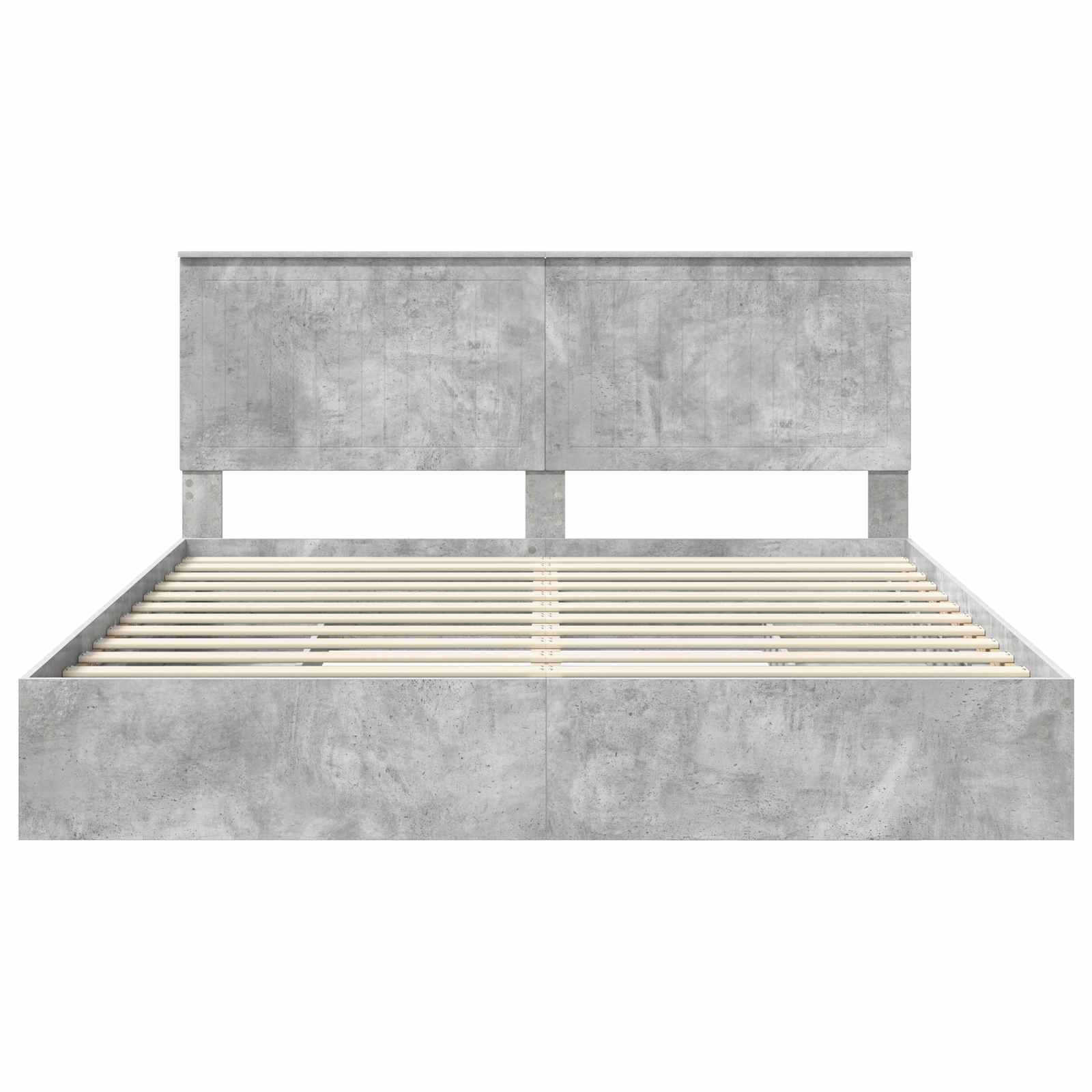 Κρεβάτι Αποθήκης Σκυρόδεμα Γκρι 180 x 200 cm Επεξεργασμένο ξύλο - Pakobazaar