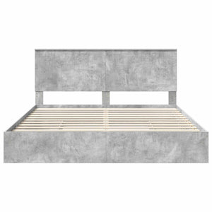 Κρεβάτι Αποθήκης Σκυρόδεμα Γκρι 180 x 200 cm Επεξεργασμένο ξύλο - Pakobazaar