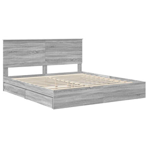 Κρεβάτι Αποθήκης Γκρίζο Σονομα 180 x 200 cm Επεξεργασμένο Ξύλο