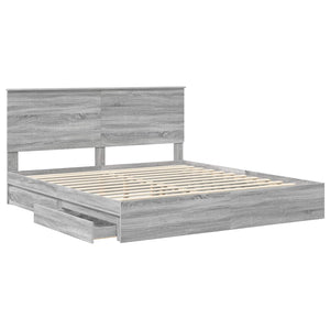 Κρεβάτι Αποθήκης Γκρίζο Σονομα 180 x 200 cm Επεξεργασμένο Ξύλο