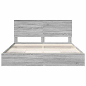 Κρεβάτι Αποθήκης Γκρίζο Σονομα 180 x 200 cm Επεξεργασμένο Ξύλο