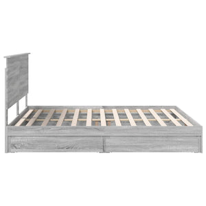 Κρεβάτι Αποθήκης Γκρίζο Σονομα 180 x 200 cm Επεξεργασμένο Ξύλο