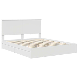 Κρεβάτι Αποθήκης Λευκό 160 x 200 cm Επεξεργασμένο Ξύλο