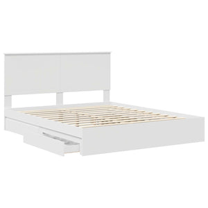 Κρεβάτι Αποθήκης Λευκό 160 x 200 cm Επεξεργασμένο Ξύλο