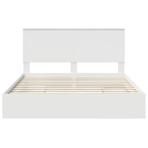 Κρεβάτι Αποθήκης Λευκό 160 x 200 cm Επεξεργασμένο Ξύλο