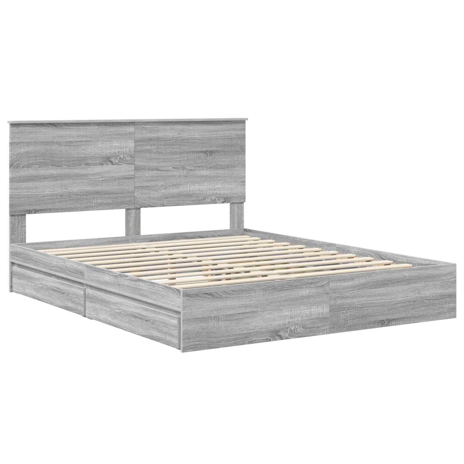Κρεβάτι Αποθήκης Γκρίζο Σονομα 160 x 200 cm Επεξεργασμένο ξύλο
