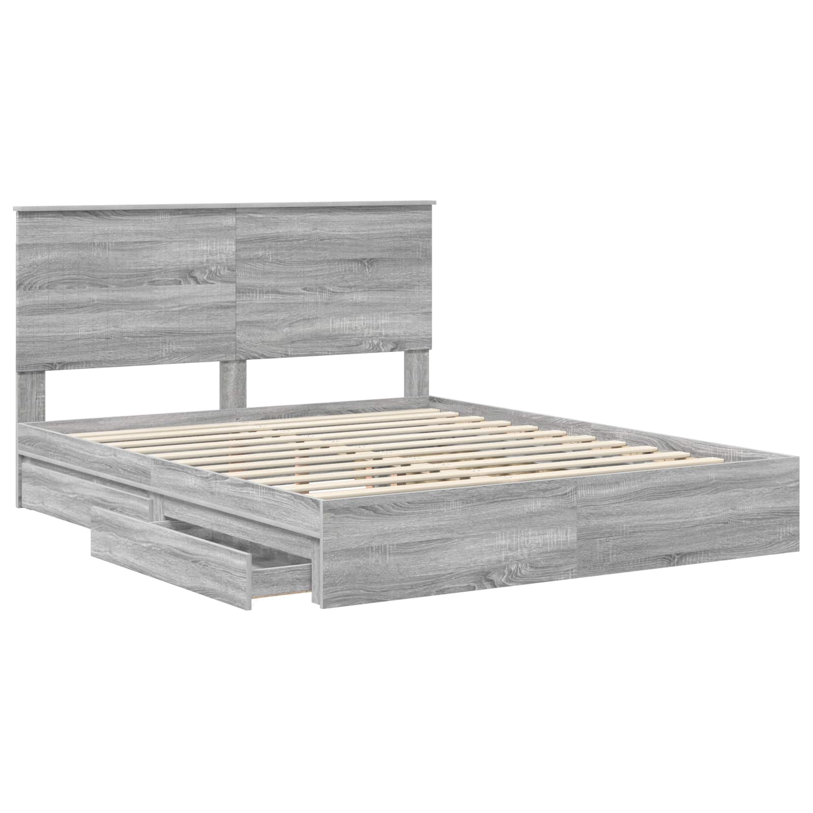 Κρεβάτι Αποθήκης Γκρίζο Σονομα 160 x 200 cm Επεξεργασμένο ξύλο
