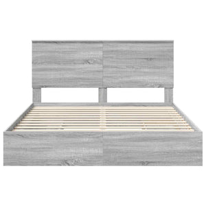 Κρεβάτι Αποθήκης Γκρίζο Σονομα 160 x 200 cm Επεξεργασμένο Ξύλο