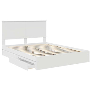 Κρεβάτι Αποθήκης Λευκό 150 x 200 cm Επεξεργασμένο Ξύλο