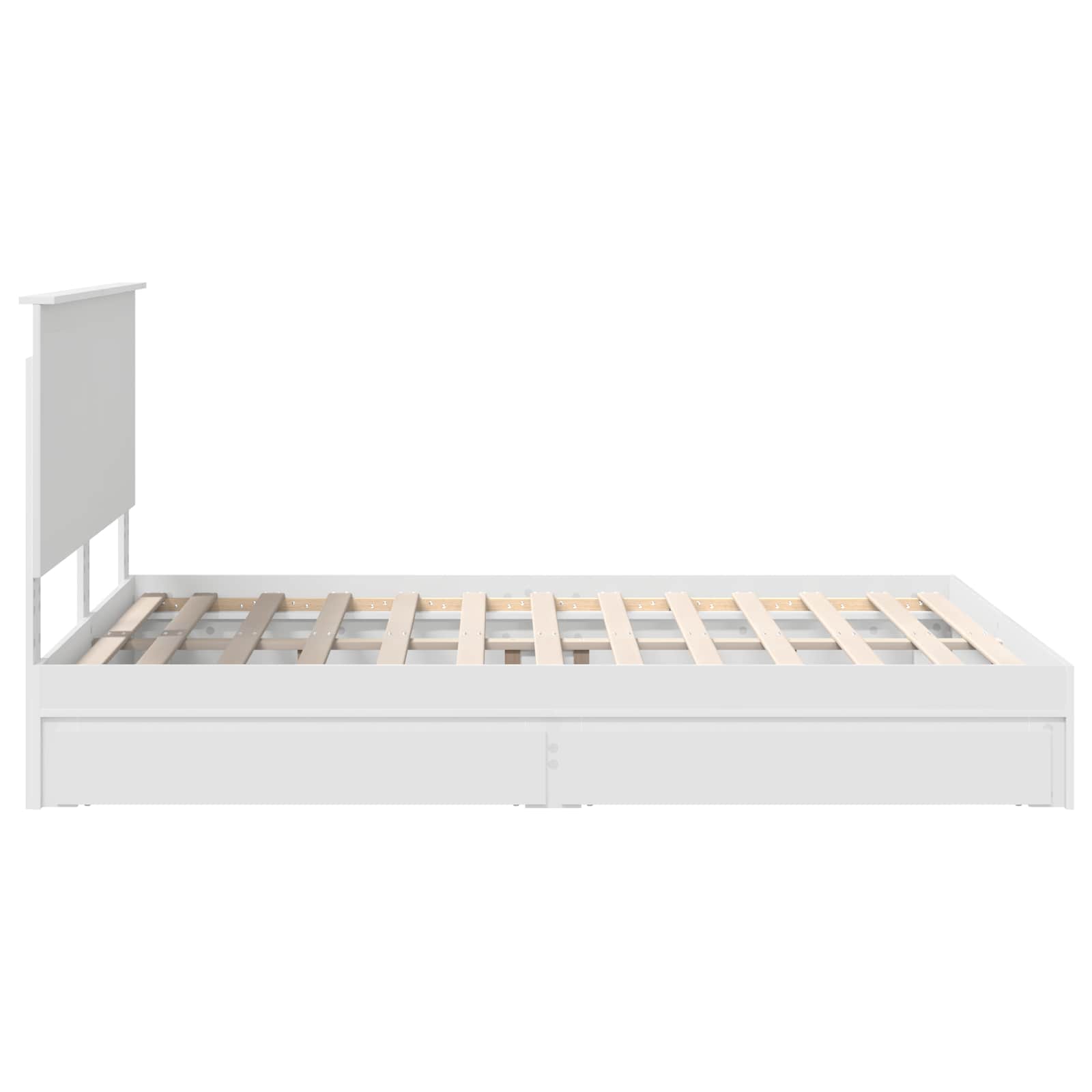 Κρεβάτι Αποθήκης Λευκό 150 x 200 cm Επεξεργασμένο ξύλο