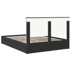 Κρεβάτι Αποθήκης Μαύρο 150 x 200 cm Επεξεργασμένο Ξύλο
