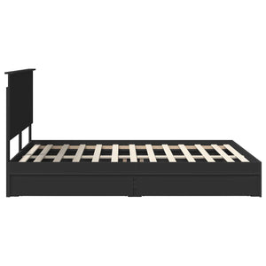 Κρεβάτι Αποθήκης Μαύρο 150 x 200 cm Επεξεργασμένο Ξύλο