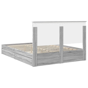 Κρεβάτι Αποθήκης Γκρίζο Σονομα 150 x 200 cm Επεξεργασμένο Ξύλο
