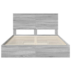 Κρεβάτι Αποθήκης Γκρίζο Σονομα 150 x 200 cm Επεξεργασμένο Ξύλο