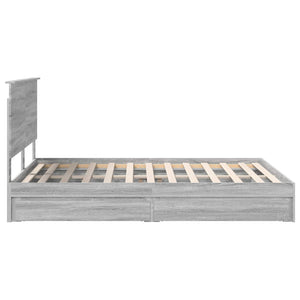 Κρεβάτι Αποθήκης Γκρίζο Σονομα 150 x 200 cm Επεξεργασμένο Ξύλο