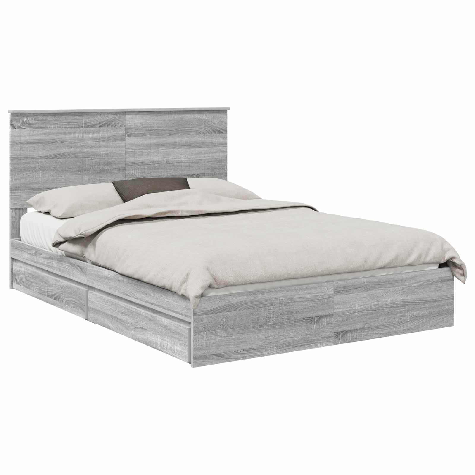 Κρεβάτι Αποθήκης Γκρίζο Σονομα 140 x 200 cm Επεξεργασμένο ξύλο