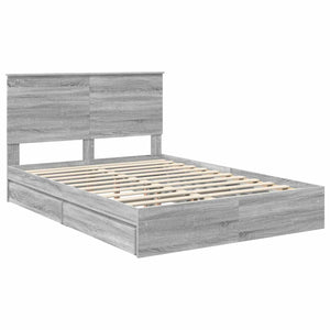 Κρεβάτι Αποθήκης Γκρίζο Σονομα 140 x 200 cm Επεξεργασμένο Ξύλο
