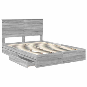 Κρεβάτι Αποθήκης Γκρίζο Σονομα 140 x 200 cm Επεξεργασμένο Ξύλο
