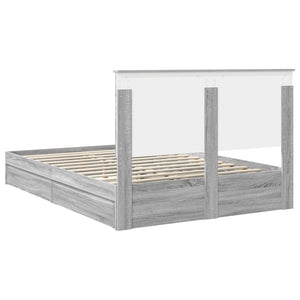 Κρεβάτι Αποθήκης Γκρίζο Σονομα 140 x 200 cm Επεξεργασμένο Ξύλο