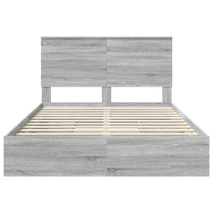 Κρεβάτι Αποθήκης Γκρίζο Σονομα 140 x 200 cm Επεξεργασμένο Ξύλο