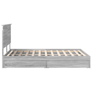 Κρεβάτι Αποθήκης Γκρίζο Σονομα 140 x 200 cm Επεξεργασμένο Ξύλο