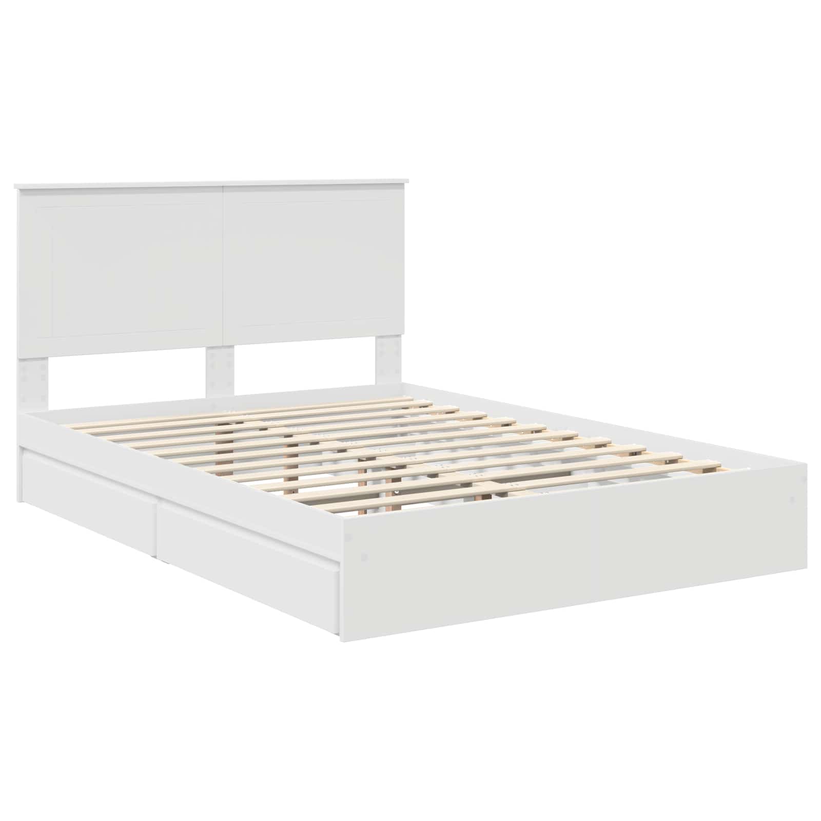 Κρεβάτι Αποθήκης Λευκό 140 x 190 cm Επεξεργασμένο ξύλο