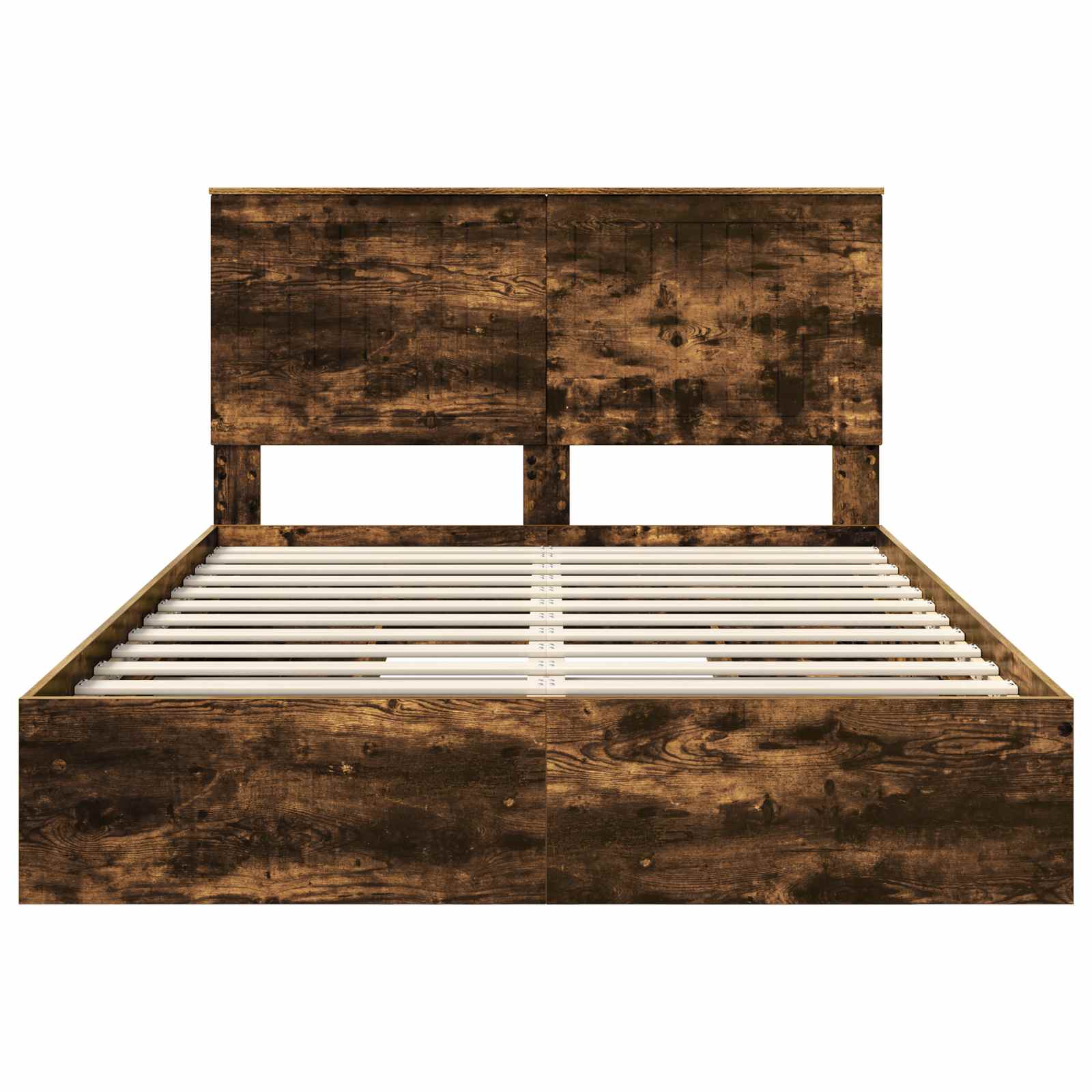 Κρεβάτι Αποθήκης Καπνιστό Δρύς 140 x 190 cm Επεξεργασμένο Ξύλο