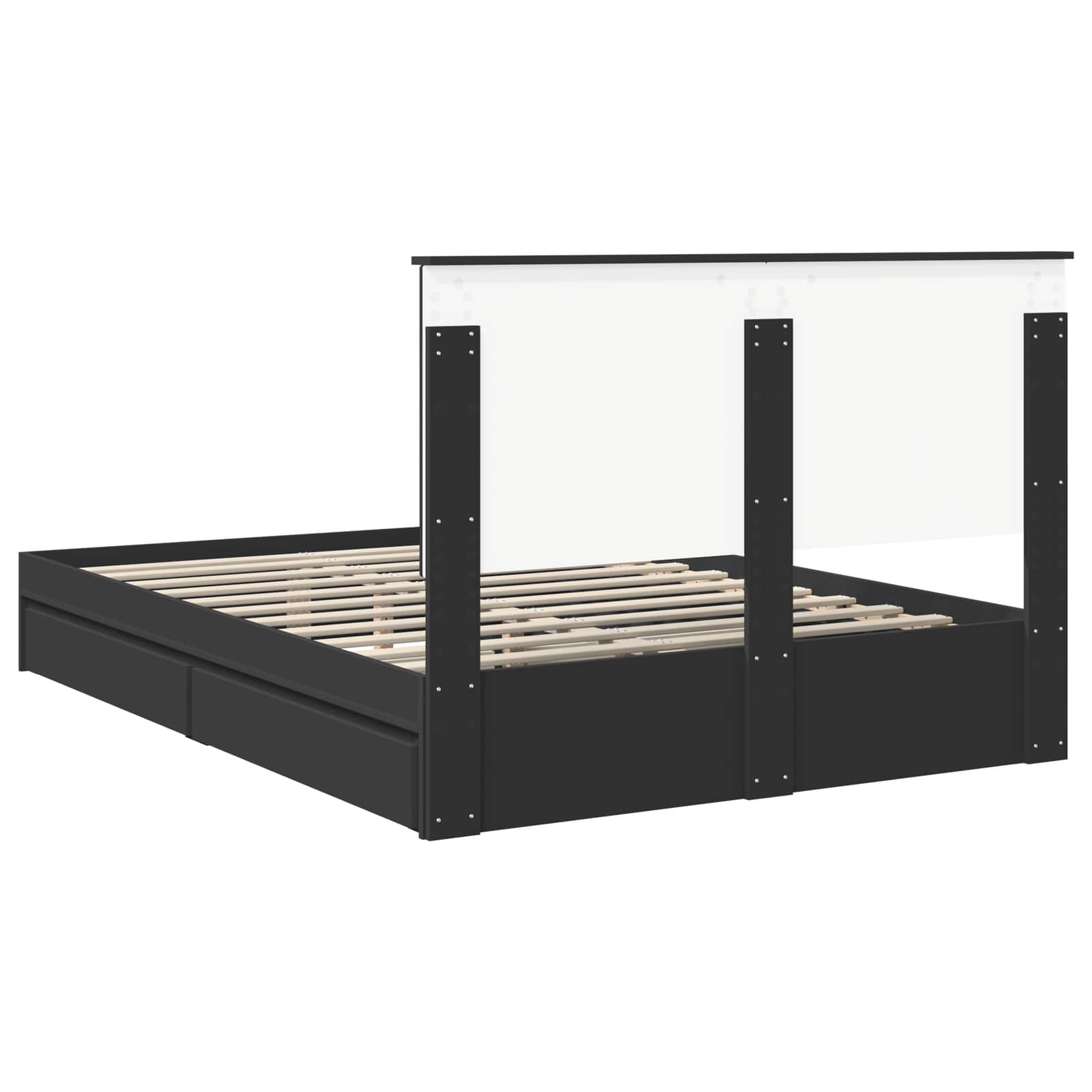 Κρεβάτι Αποθήκης Μαύρο 135 x 190 cm Επεξεργασμένο ξύλο - Pakobazaar