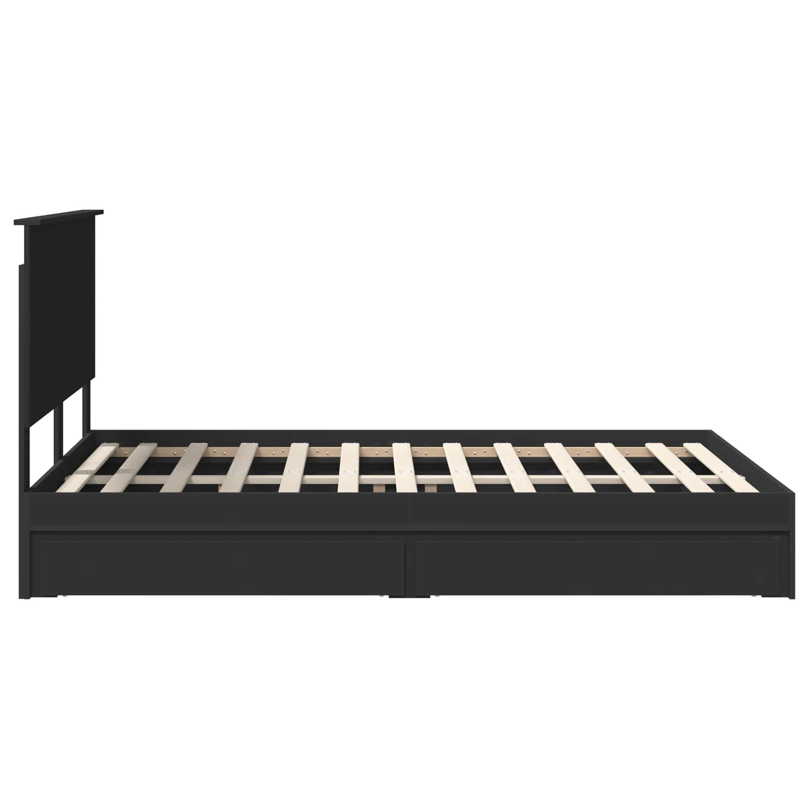 Κρεβάτι Αποθήκης Μαύρο 135 x 190 cm Επεξεργασμένο ξύλο - Pakobazaar