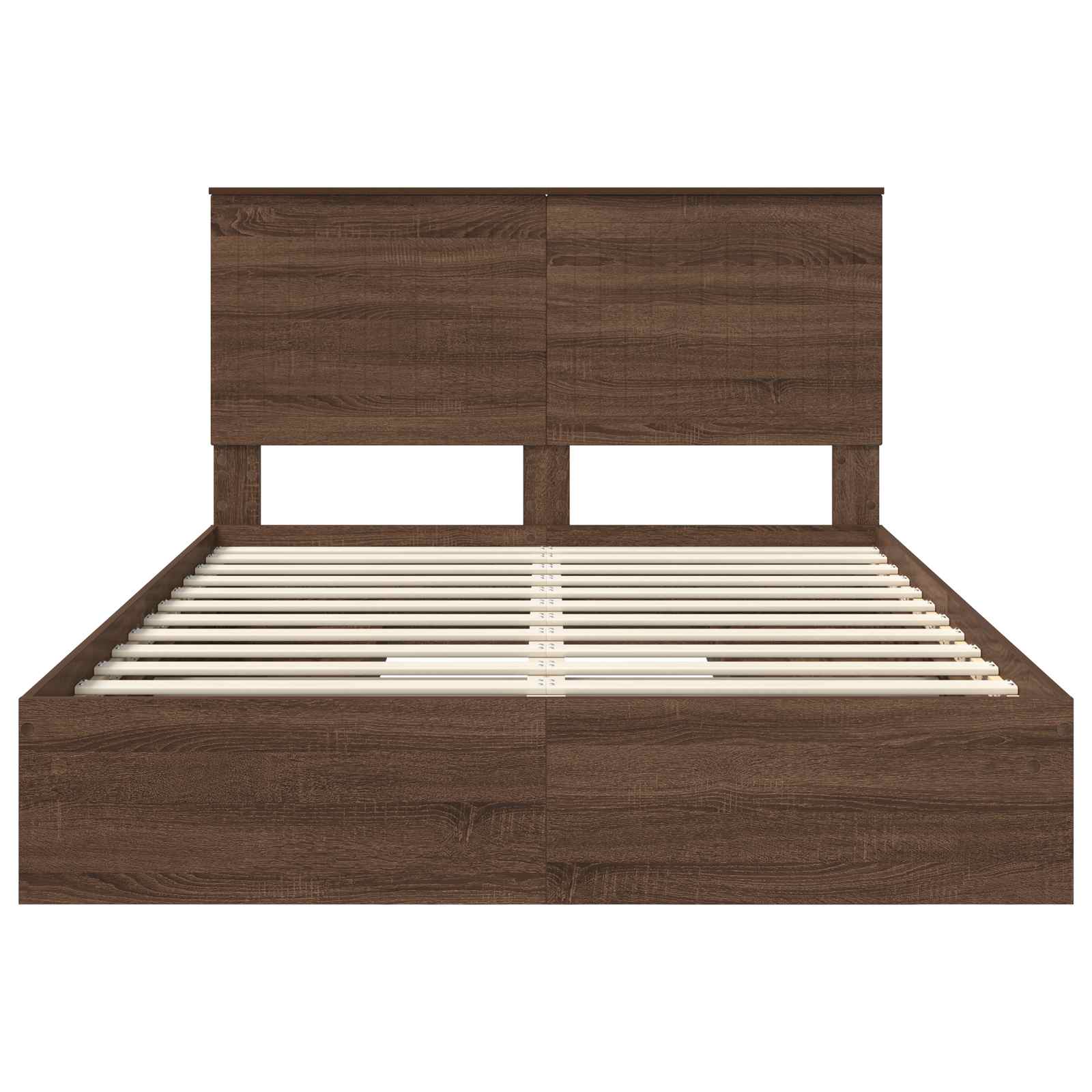 Κρεβάτι Αποθήκης Καφέ δρυς 135 x 190 cm Επεξεργασμένο Ξύλο