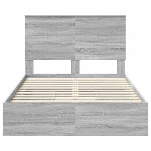 Κρεβάτι Αποθήκης Γκρίζο Σονομα 120 x 200 cm Επεξεργασμένο Ξύλο - Pakobazaar