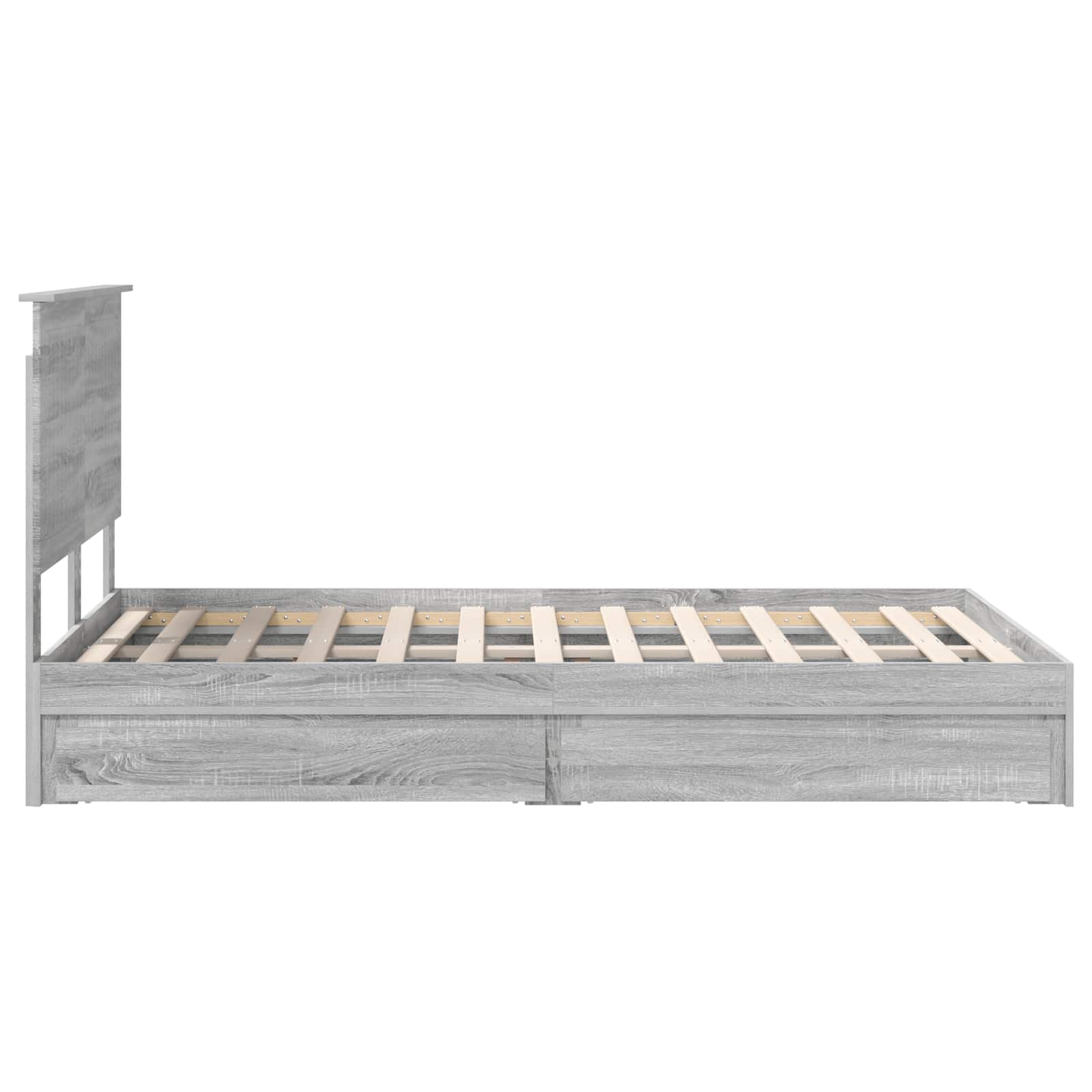 Κρεβάτι Αποθήκης Γκρίζο Σονομα 120 x 200 cm Επεξεργασμένο Ξύλο - Pakobazaar