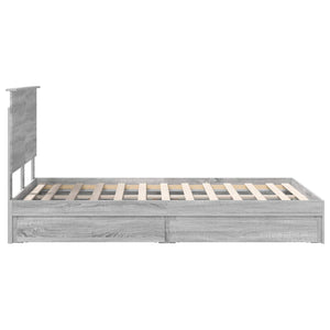 Κρεβάτι Αποθήκης Γκρίζο Σονομα 120 x 200 cm Επεξεργασμένο Ξύλο - Pakobazaar