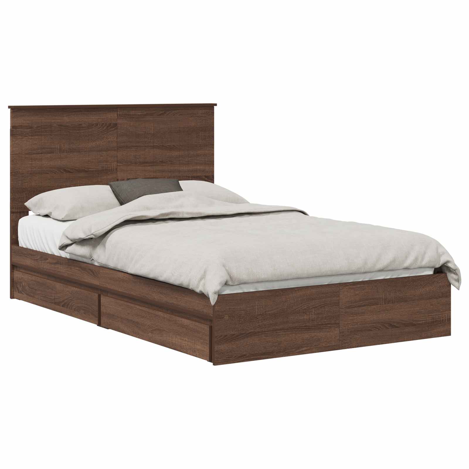 Κρεβάτι Αποθήκης Καφέ δρυς 120 x 200 cm Επεξεργασμένο ξύλο - Pakobazaar