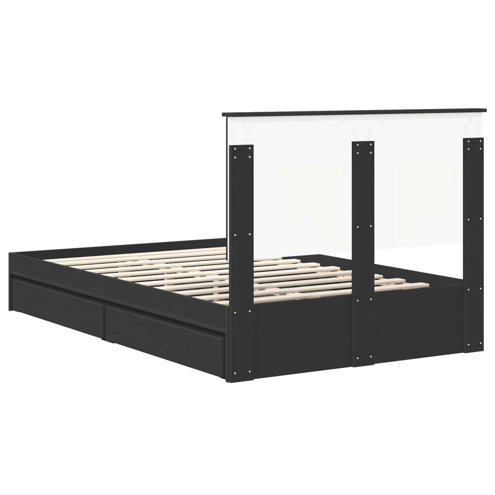 Κρεβάτι Αποθήκης Μαύρο 120 x 190 cm Επεξεργασμένο ξύλο - Pakobazaar
