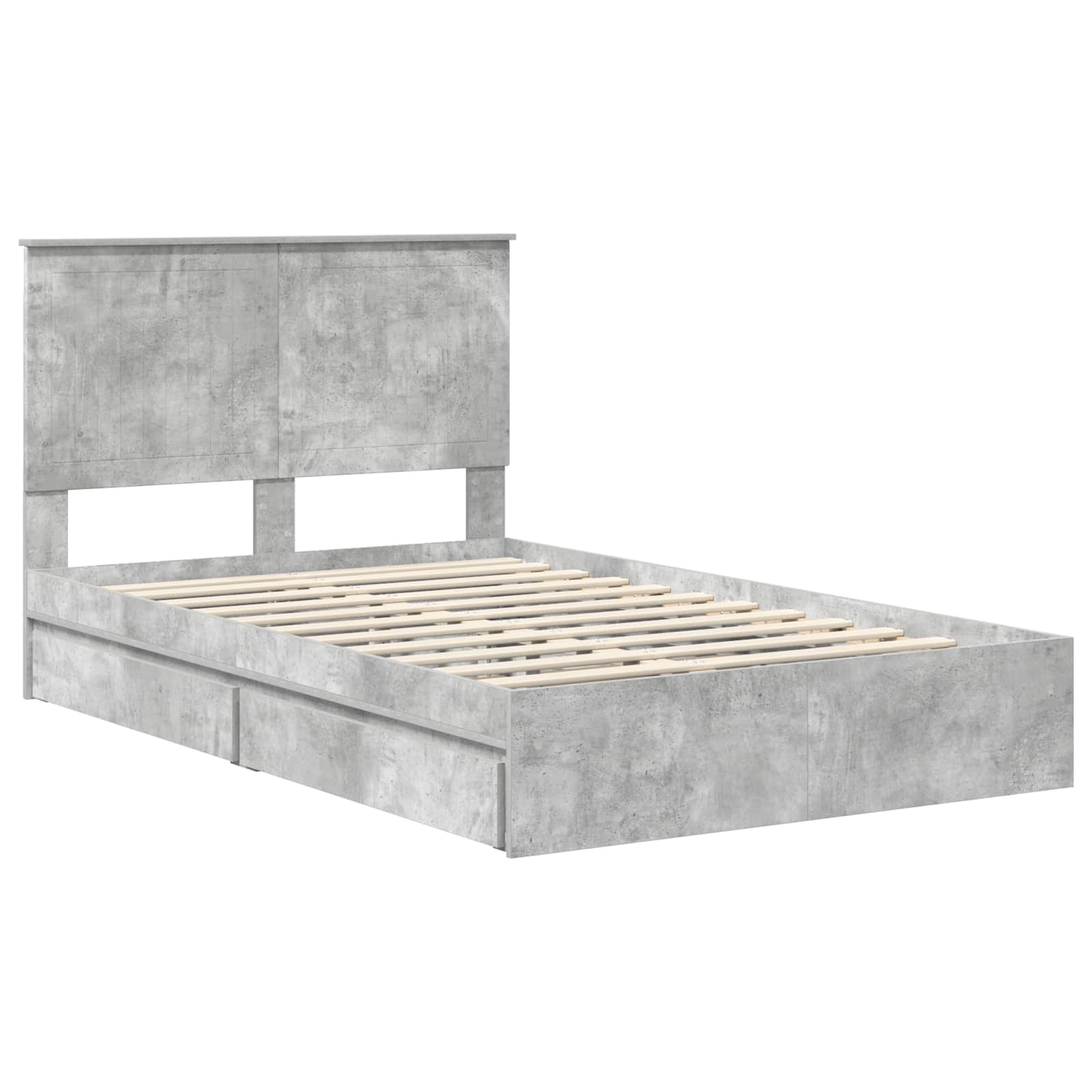 Κρεβάτι Αποθήκης Σκυρόδεμα Γκρι 120 x 190 cm Επεξεργασμένο Ξύλο - Pakobazaar
