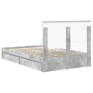 Κρεβάτι Αποθήκης Σκυρόδεμα Γκρι 120 x 190 cm Επεξεργασμένο Ξύλο - Pakobazaar