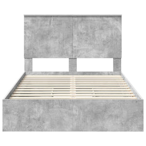 Κρεβάτι Αποθήκης Σκυρόδεμα Γκρι 120 x 190 cm Επεξεργασμένο Ξύλο - Pakobazaar
