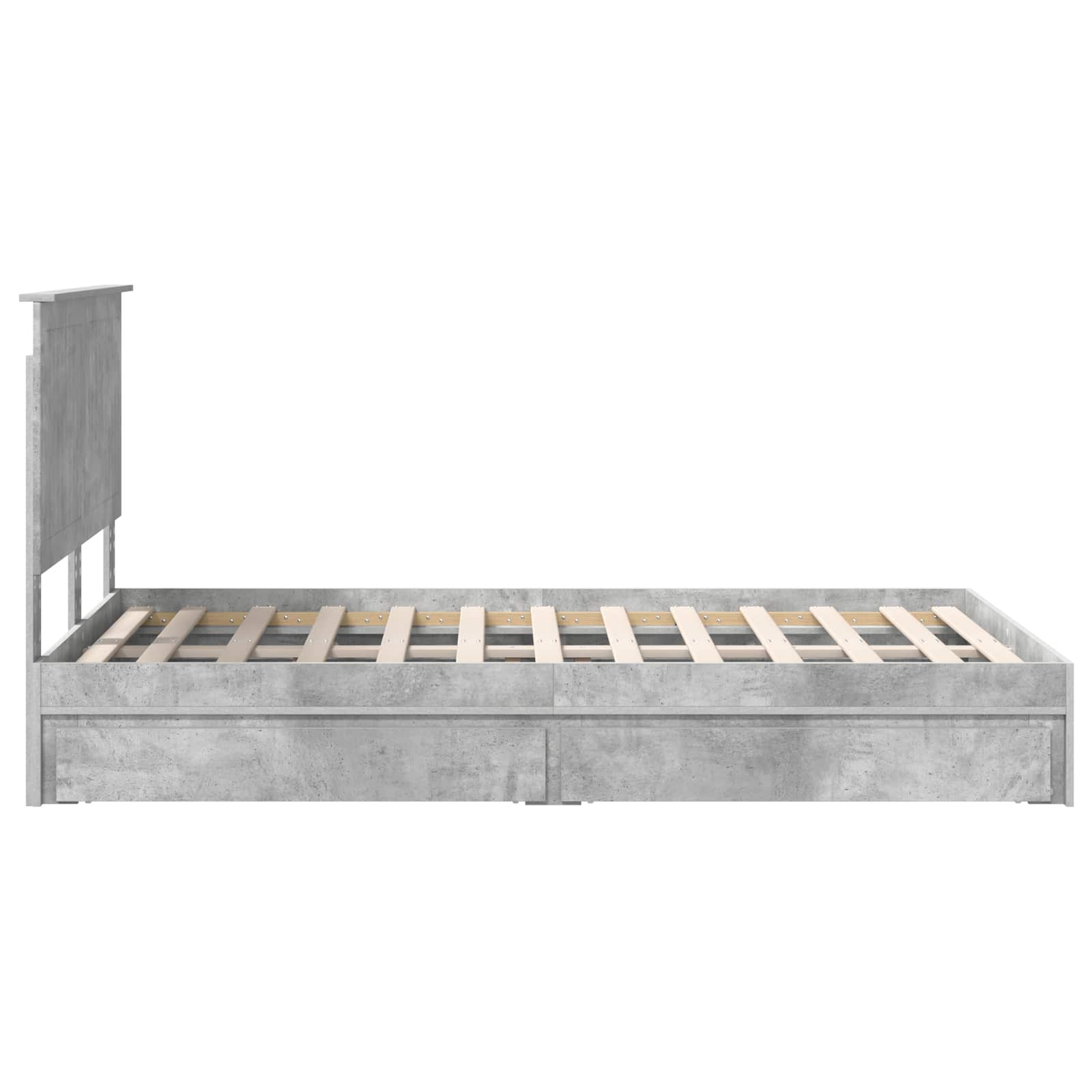 Κρεβάτι Αποθήκης Σκυρόδεμα Γκρι 120 x 190 cm Επεξεργασμένο Ξύλο - Pakobazaar
