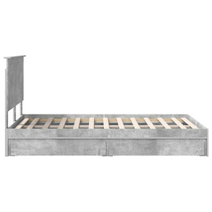 Κρεβάτι Αποθήκης Σκυρόδεμα Γκρι 120 x 190 cm Επεξεργασμένο Ξύλο - Pakobazaar