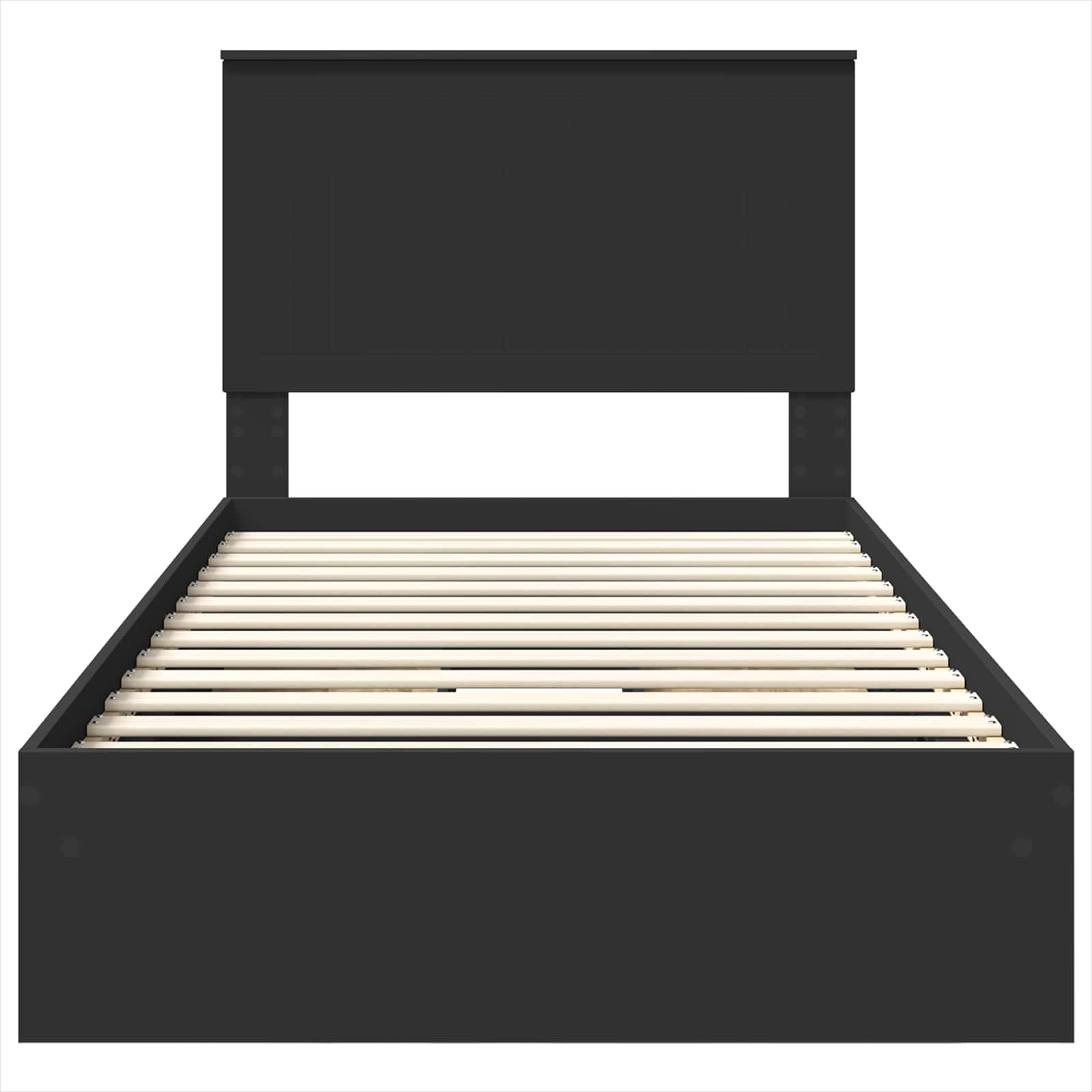 Κρεβάτι Αποθήκης Μαύρο 100 x 200 cm Επεξεργασμένο ξύλο - Pakobazaar