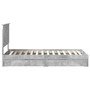 Κρεβάτι Αποθήκης Σκυρόδεμα Γκρι 90 x 190 cm Επεξεργασμένο Ξύλο